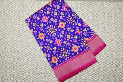 Picture of Purple and Pink Pochampally Double Ikkat Patola Silk Saree