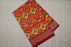 Picture of Mango Yellow and Red Pochampally Double Ikkat Patola Silk Saree