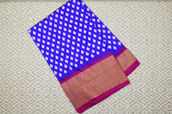 Picture of Purple and Pink Pochampally Double Ikkat Silk Saree