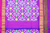 Picture of "Ivory White, Purple and Green Pochampally Double Ikkat Silk Saree With Patola Blouse"
