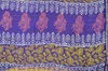 Picture of Yellow and Lavender Handblock Print Chanderi Silk Saree with Small Zari Border