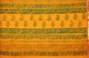 Picture of Yellow Handblock Print Maheshwari Silk Saree with Small Zari Border