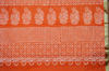 Picture of Brick Red Handblock Print Maheshwari Silk Saree with Zari Border