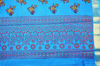 Picture of Blue Floral Print Maheshwari Silk Saree with Zari Border