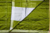 Picture of Olive Green Silver Checks Handloom Silk Cotton Saree