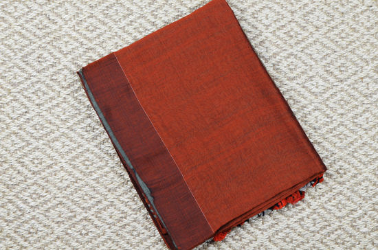 Picture of Copper and Beige Half and Half Handloom silk Cotton saree
