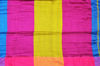 Picture of Peacock Blue and Magenta Plain Style Handloom silk Cotton saree