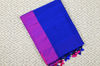 Picture of Royal Blue and Magenta Plain Style Handloom silk Cotton saree