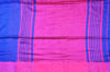 Picture of Royal Blue and Magenta Plain Style Handloom silk Cotton saree