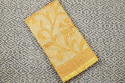 Picture of Beige Self Embroidery Soft Handloom Silk Cotton Saree