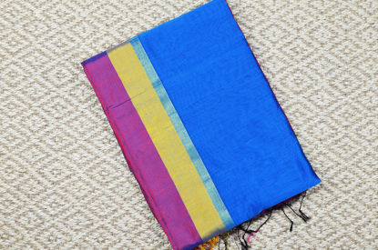 Picture of Peacock Blue and Magenta Handloom Silk Saree
