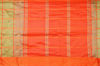 Picture of Nude and Orange Checks Handloom Silk Saree with Satin Border