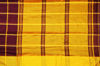 Picture of Maroon and Yellow Checks Handloom Silk Saree with Satin Border