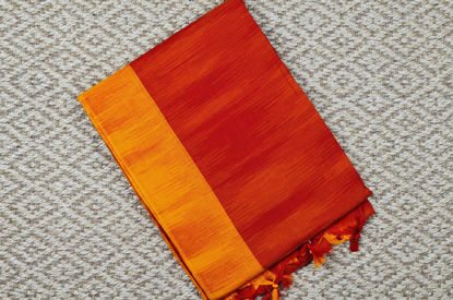 Picture of Red and Yellow Jhorna Soft Handloom Cotton Saree
