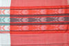 Picture of White and Red Soft Handloom Cotton Saree with Fish Design