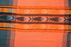 Picture of Grey and Orange Soft Handloom Cotton Saree with Fish Design
