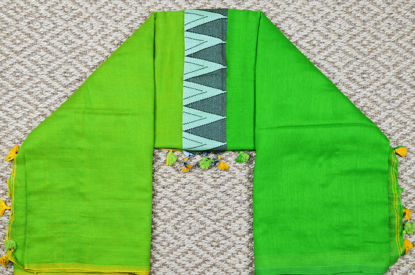 Picture of Parrot Green and Green Madhyamani Pure Cotton saree