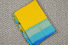 Picture of Yellow and Blue Pure Cotton saree