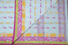 Picture of White and Pink Pure Cotton saree with Allover Butta and Floral Border