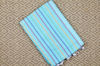 Picture of Ice Blue Pure Cotton saree with Multi Colour Zig Zag Stripes