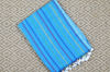 Picture of Sky Blue Pure Cotton saree with Multi Colour Zig Zag Stripes
