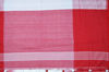 Picture of Ivory White and Red Pure Cotton saree with Checks Border