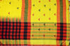 Picture of Yellow with Red and Black Checks Pure Cotton saree with Gold Zari Border