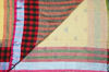Picture of Beige with Red and Bottle Green Checks Pure Cotton saree with Silver Zari Border