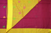 Picture of Brick Red and Mustard Yellow Pure Linen Cotton Saree with Ball Butta and Yellow Border