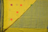 Picture of Grey and Lemon Yellow Pure Linen Cotton Saree with Ball Butta and Yellow Border