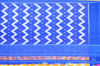 Picture of Mustard Yellow and Royal Blue Pochampally Ikkat Cotton Saree