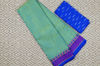 Picture of Cyan with Magenta and Royal Blue Border Plain Style Pure Kanchi Cotton saree