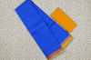 Picture of "Small Checks Blue with Yellow Mango, Rudraksh and Peacock Border Pure Kanchi Cotton saree"