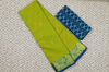 Picture of Parrot Green and Peacock Green Pure Kanchi Cotton Saree with Gold Zari Butta and Mango Motifs Border