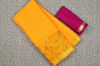 Picture of Mustard Yellow Aari Embroidery Work Kota Doria Silk Cotton Saree