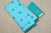 Picture of Ice Blue and Sea Green Embroided Kota Doria Silk Cotton Saree with Printed Border