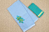 Picture of Sweet Grey and Sea Green Embroided Kota Doria Silk Cotton Saree