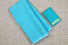 Picture of Ice Blue and Sea Green Embroided Kota Doria Silk Cotton Saree