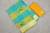 Picture of Sea Green and Yellow Checks Embroided Kota Doria Silk Cotton Saree with Zari Border