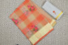 Picture of Orange and Beige Checks Embroided Kota Doria Silk Cotton Saree with Zari Border