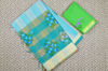 Picture of Sea Green and Beige Checks Embroided Kota Doria Silk Cotton Saree with Zari Border