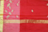 Picture of Brick Red Embroided Kota Doria Silk Cotton Saree with Zari Border
