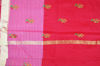 Picture of Red Embroided Kota Doria Silk Cotton Saree with Zari Border