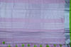 Picture of Baby Pink and Paroot Green Plain Pure Linen Cotton Saree with Silver Border