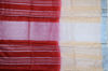 Picture of Red and Beige Pure Linen Cotton Saree with Silver Border