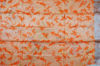 Picture of Melon Orange Floral Digital Print Pure Linen Cotton Saree with Silver Border