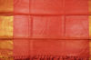 Picture of Brick Red Plain Pure Muga Tussar Silk Saree with Gold Zari Border