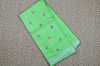 Picture of Pista Green Floral Embroidery Linen Cotton Saree with Silver Border