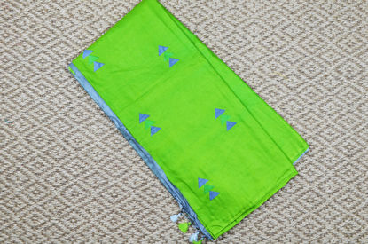 Picture of Green and Grey Embroidery Work Katan Silk Saree