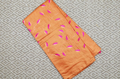 Picture of Mustard Yellow Allover Embroidery Work Katan Silk Saree